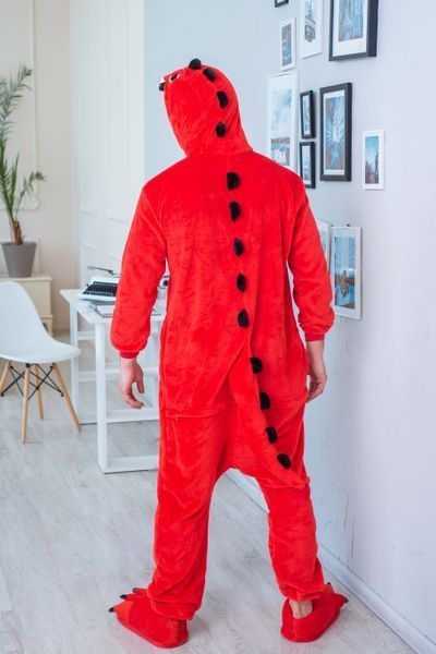 Пижама Кигуруми взрослая BearWear Дракон/Динозавр красный, K1W1-0096