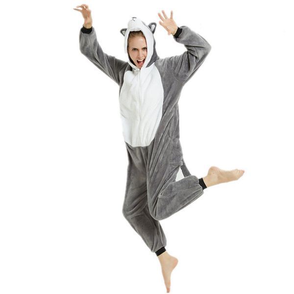 Пижама Кигуруми взрослая BearWear Хаски New (на молнии) серый, K1W1-0190-XL