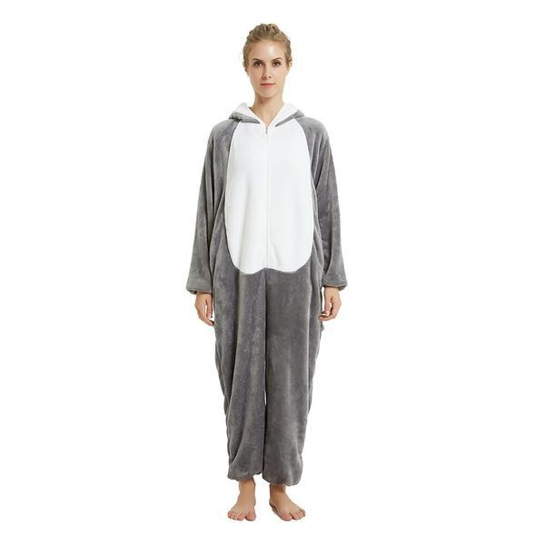 Пижама Кигуруми взрослая BearWear Хаски New (на молнии) серый, K1W1-0190-XL