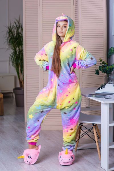 Пижама Кигуруми взрослая BearWear Единорог Реинобоу Стар (на молнии), K1W1-0117