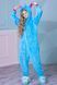 Пижама Кигуруми взрослая BearWear Единорог New голубой (на молнии), K1W1-0098