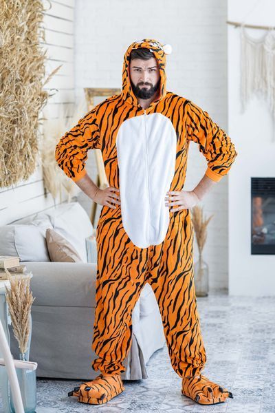Пижама Кигуруми взрослая BearWear Тигр New (на молнии), M, 155 - 165 см