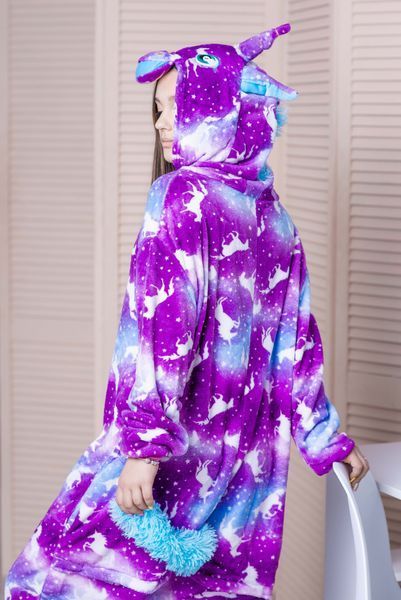 Пижама Кигуруми взрослая BearWear Единорог Скай фиолетовый (на молнии), K1W1-0109