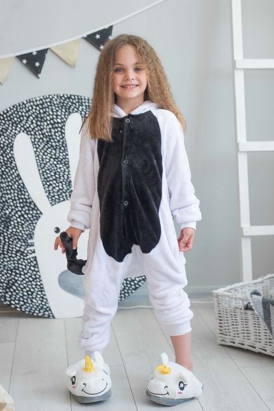 Пижама Кигуруми детская BearWear Единорог с крылышками бело-черный, K0W1-0026
