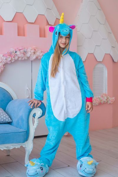 Пижама Кигуруми детская BearWear Единорог голубой, K0W1-0015-XL