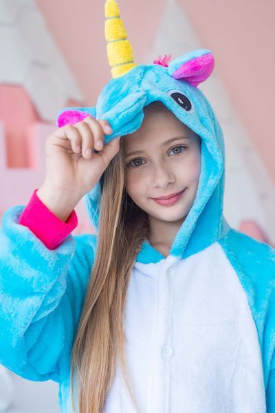 Пижама Кигуруми детская BearWear Единорог голубой, K0W1-0015-XL