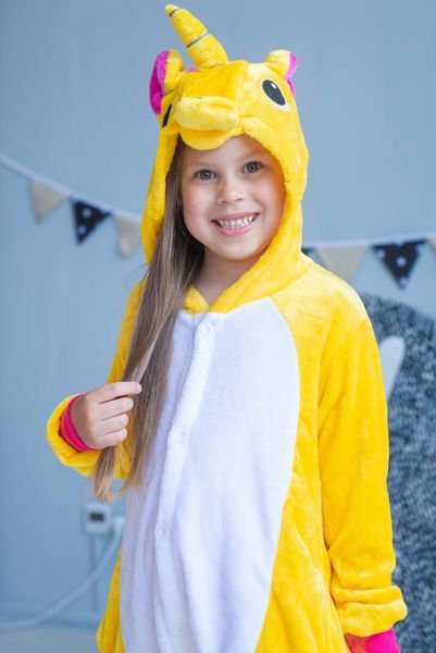 Пижама Кигуруми детская BearWear Единорог желтый, K0W1-0016-XL