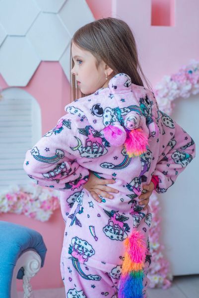 Пижама Кигуруми детская BearWear Единорог сладкие сны розовый (на молнии), K0W1-0073