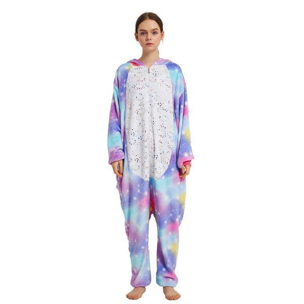 Пижама Кигуруми взрослая BearWear Единорог звездное небо Пурпур (на молнии), K1W1-0183-XL