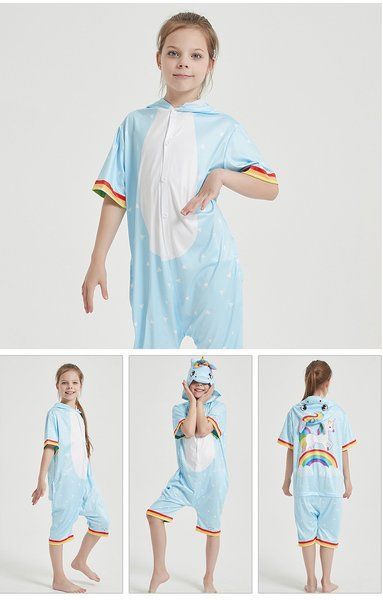 Кигуруми детская BearWear Единорог Радуга летняя (ледяной шелк)