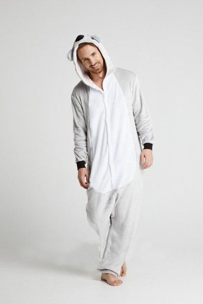Пижама Кигуруми взрослая BearWear Коала серая (без розовой подкладки), K1W1-0175-XL