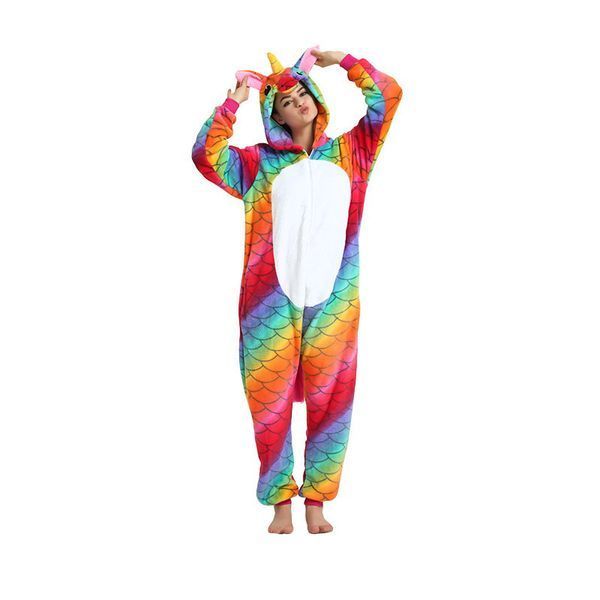Пижама Кигуруми взрослая BearWear Единорог чешуя (на молнии), K1W1-0033