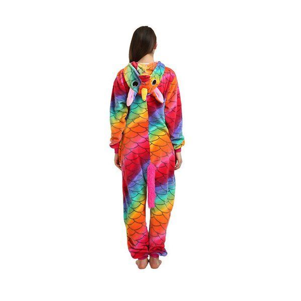 Пижама Кигуруми взрослая BearWear Единорог чешуя (на молнии), K1W1-0033