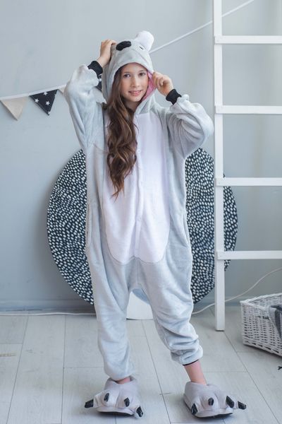 Пижама Кигуруми детская BearWear Коала серая (с розовой подкладкой), K0W1-0031-XL