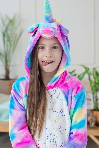 Пижама Кигуруми взрослая BearWear Единорог звездное небо (на молнии), K1W1-0124-XL