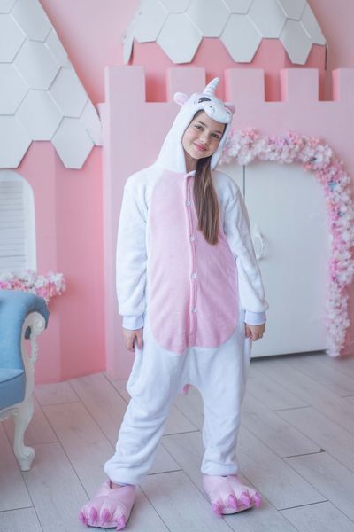 Пижама Кигуруми детская BearWear Единорог с крылышками бело-розовый, K0W1-0024-XL