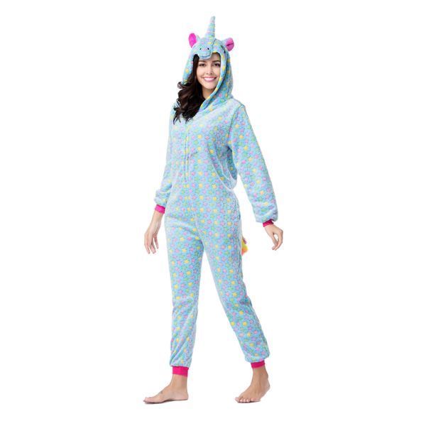 Пижама Кигуруми взрослая BearWear Единорог Стелла голубой (на молнии), K1W1-0115