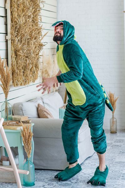 Пижама Кигуруми взрослая BearWear Дракон/Динозавр зеленый, K1W1-0014-XL