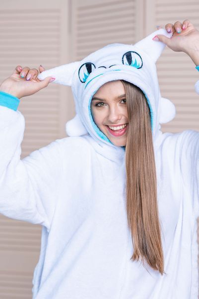 Пижама Кигуруми взрослая BearWear Белая Фурия (Как приручить Дракона) на молнии, K1W1-0165