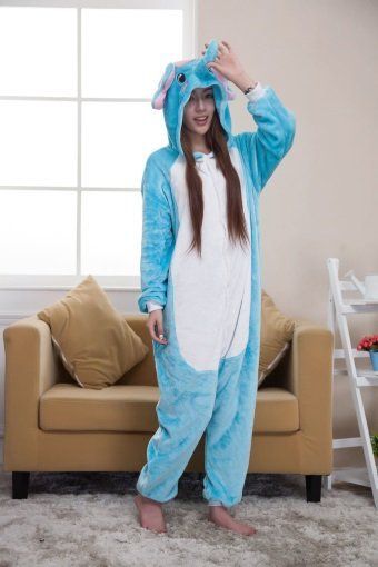 Пижама Кигуруми взрослая BearWear Слон голубой, K1W1-0077