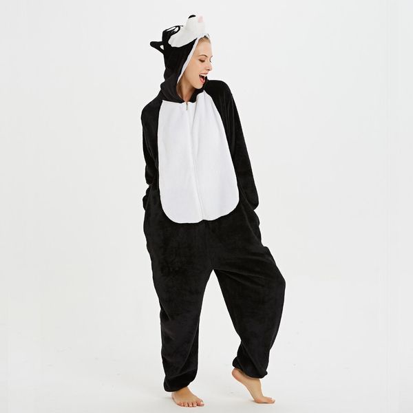 Пижама Кигуруми взрослая BearWear Хаски New (на молнии) черный, K1W1-0189