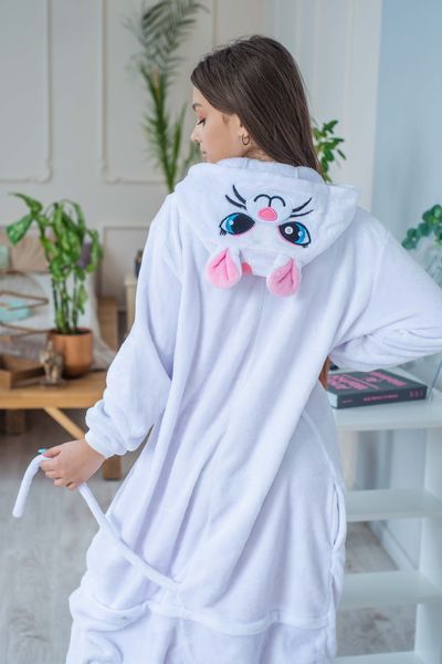 Пижама Кигуруми взрослая BearWear Котик бело-розовый, K1W1-0046