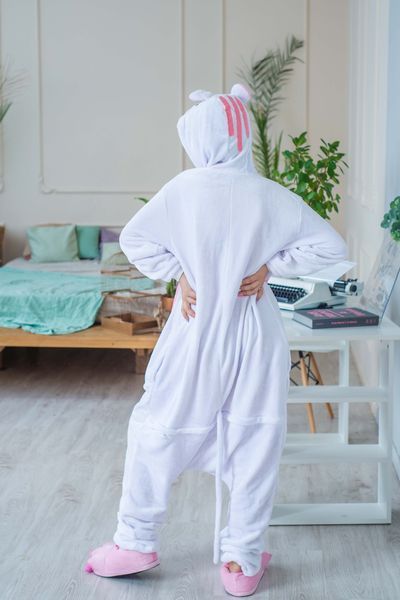 Пижама Кигуруми взрослая BearWear Котик бело-розовый, K1W1-0046