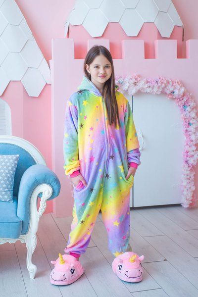 Пижама Кигуруми детская BearWear Единорог Реинобоу Стар (на молнии), K0W1-0070
